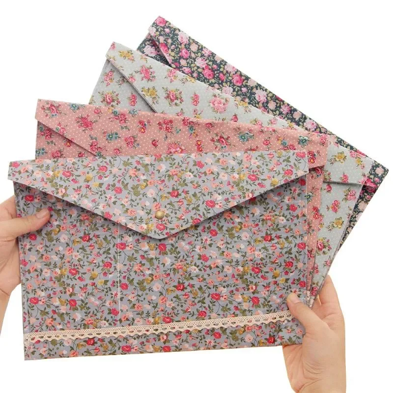 

1 Pcs Cute Fabric A4 File Holder Document File Bag Stationery Bag for Students Kids Document Organizer Desk Organizer
