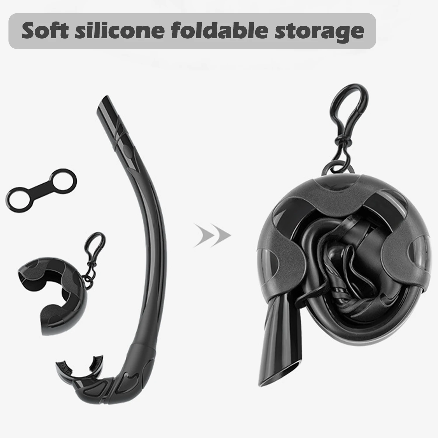 Diving Snorkel Soft Silicone for Adult Portable Foldable Easy-Breath Wet Scuba Diving Equipment for Freediving Spearfishing Swim