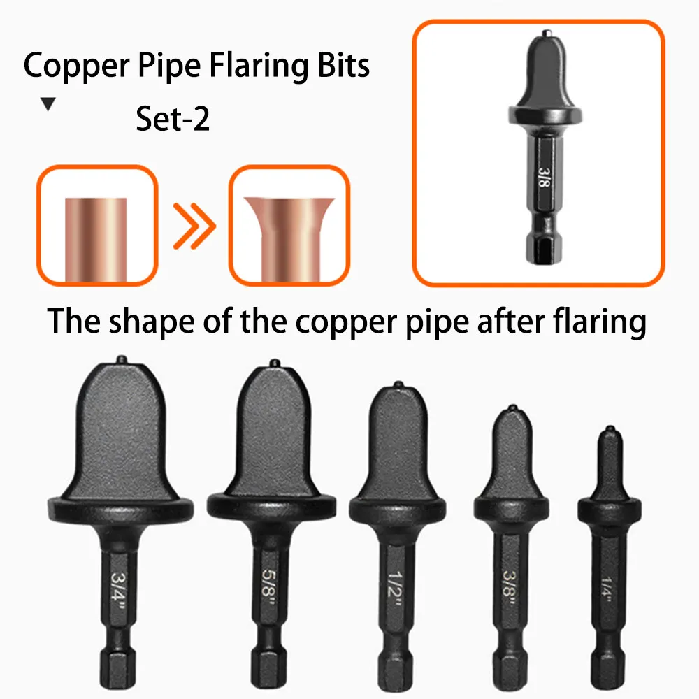 6Pcs Copper Pipe Flaring Drill Bit 1/4 Inch Air Conditioner