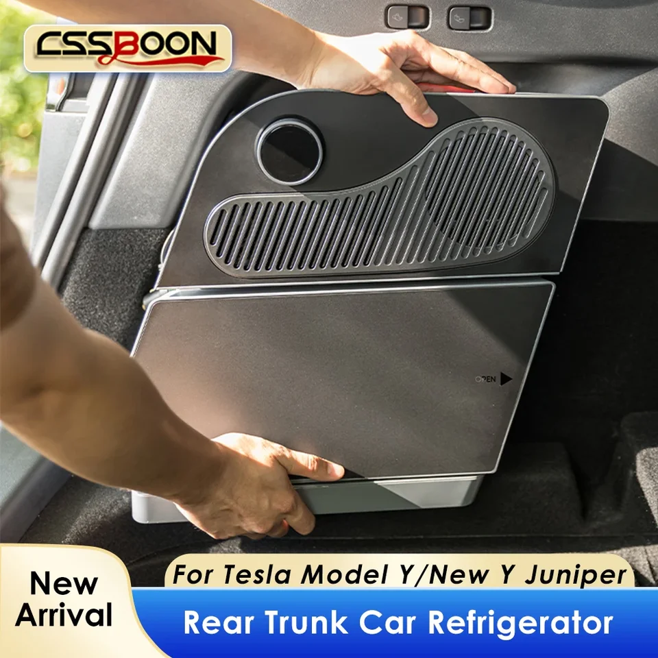 新型Yジュニパー ポータブル車載ミニ冷蔵庫 テスラ モデルY用 16L容量