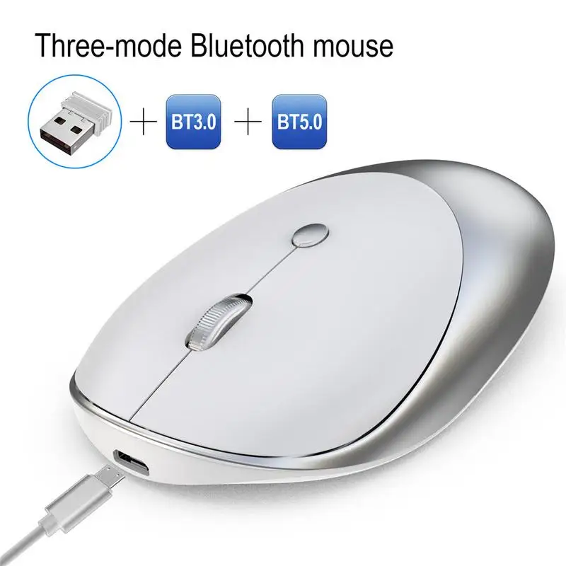 

Wireless Mouse Blue-tooth Three Modes Wireless Mouse Ergonomics Optical Built-in Mute Mouse For HXSJ T36 Laptop PC Office