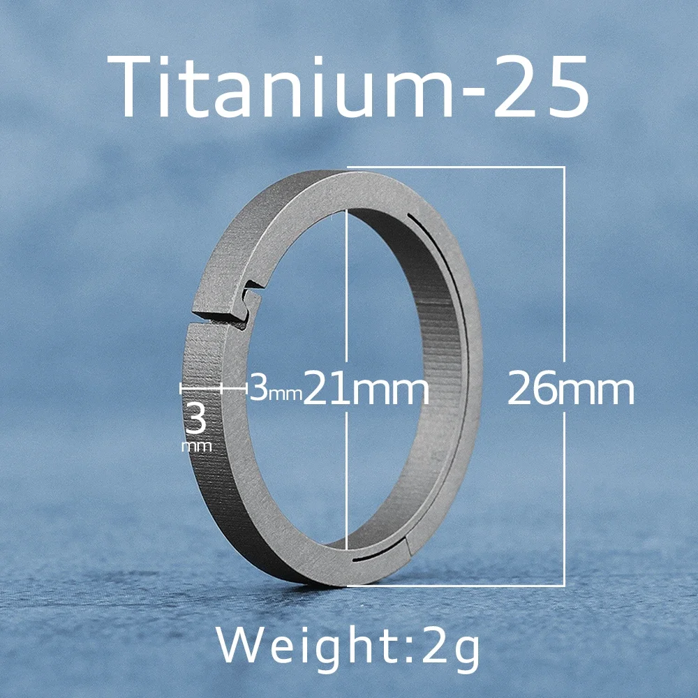 Sleek Black Titanium Keyring - Lightweight EDC Keychain Buckle