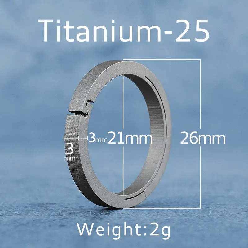 Black Titanium Keyring Car Men Flat Key Chain Rings Holder Lightweight EDC ARC Keychain Buckle for Accessories Gadgets Wholesale - Image 8