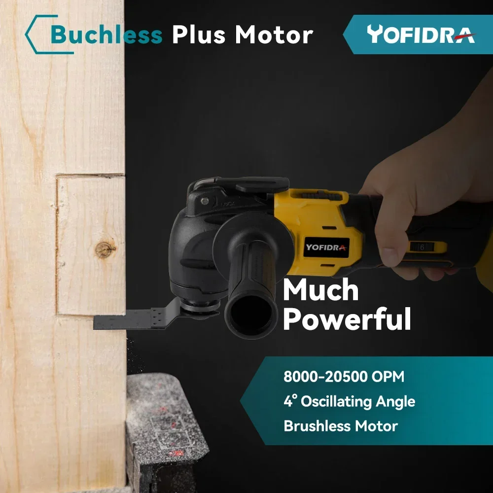Yofidra Brushless Oscillating Multi-Tool Cordless Variable Trimming Shovel Woodworking Home DIY Tool For Makita 18V Battery