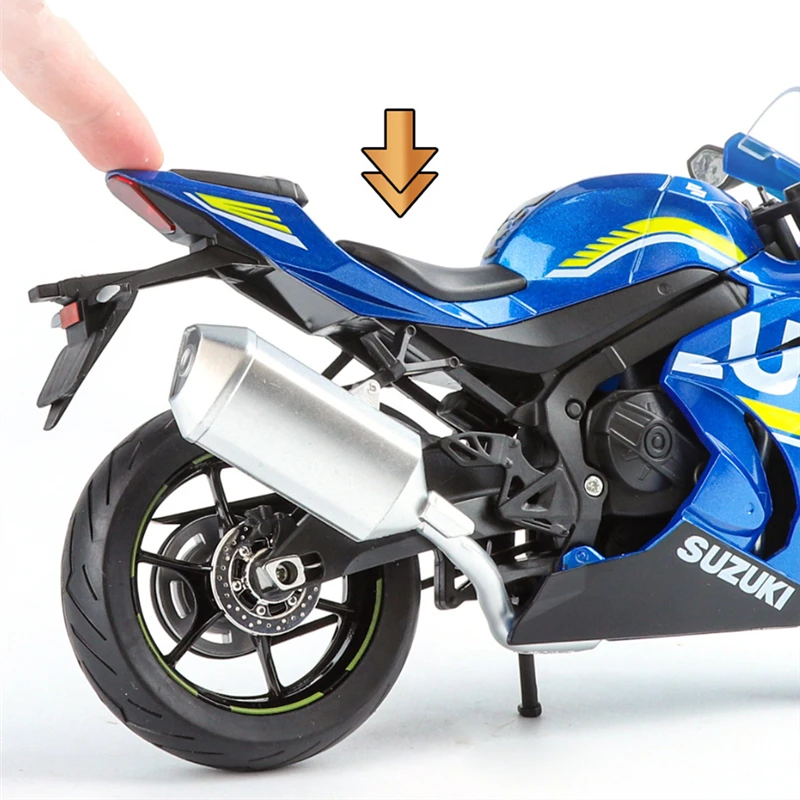 1/9 Suzuki GSX-1000R Alloy Racing Motorcycle Diecast Street Sports Motorcycle Model High Simulation With Light Children Toy Gift 3