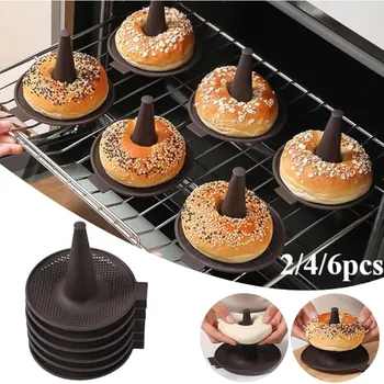 2/4/6pcs Cake Moulds Bread Donut Tool Donut Mold for Baking Donut Silicone Mold Pastry Molds for Bagel and Doughnut Cake Pans