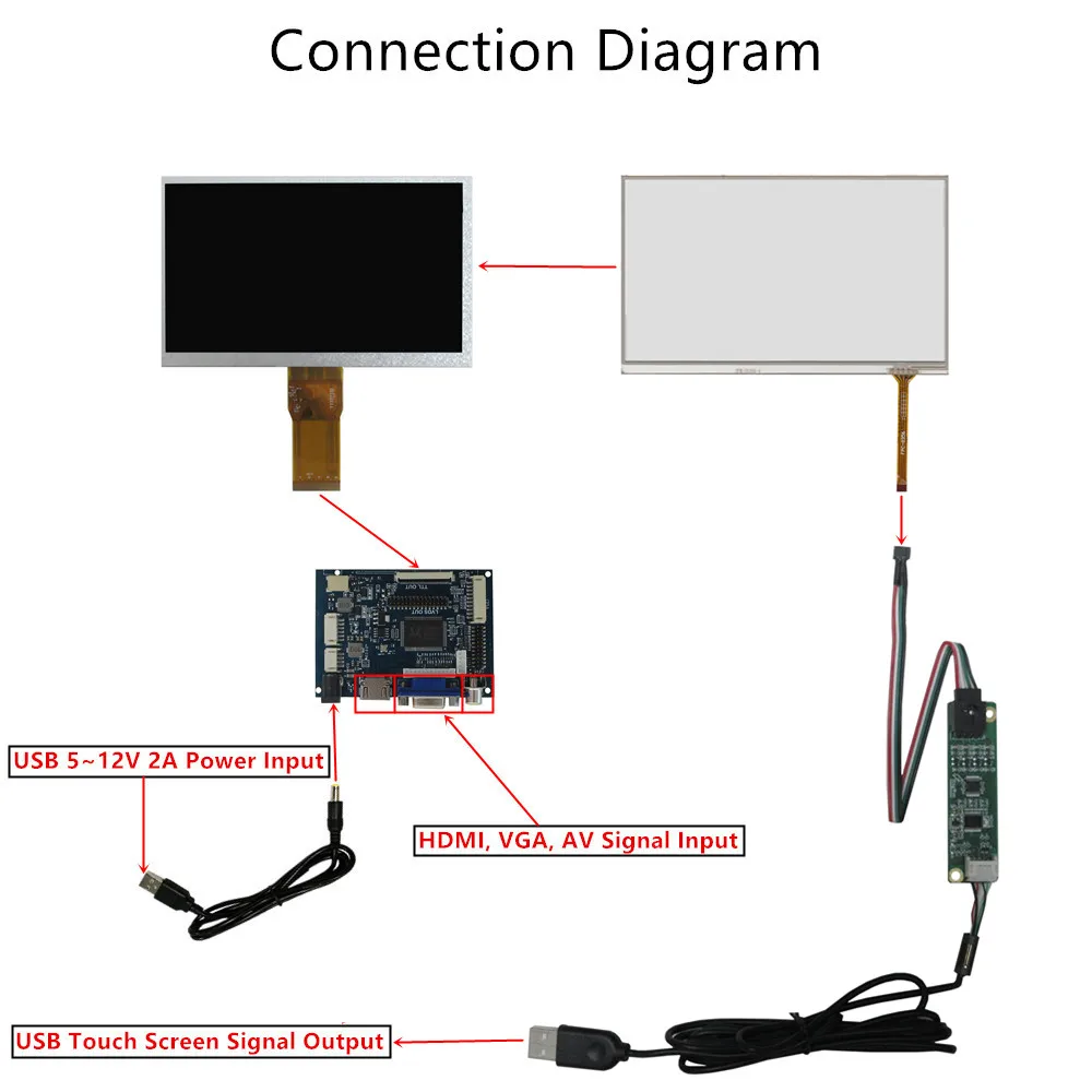   Ϳ ZJ080NA-08A LCD ÷ ȭ, HDMI ȣȯ VGA AV ̹ Ʈ  Ÿ ġ ũ, 8 ġ