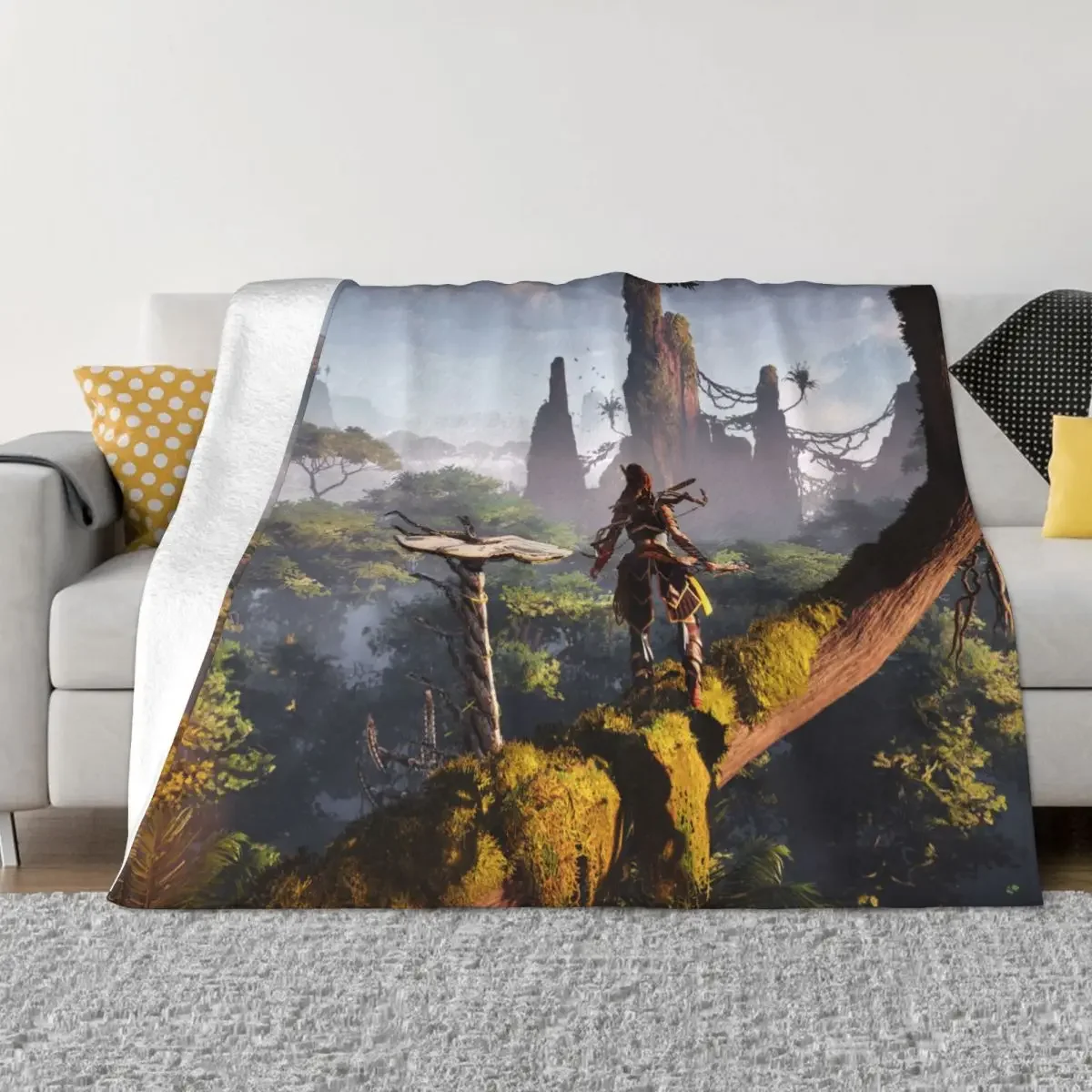 

Horizon Zero Dawn Adventure Game Knitted Blankets Velvet Aloy Anime Lightweight Thin Throw Blanket for Bedding Couch Bedspread