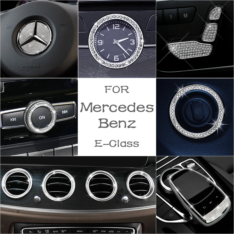  Autocollant pour Volant Compatible avec Mercedes Benz -  Accessoire de Décoration de Voiture Compatible avec Mercedes Classe A, Autocollant  Décoratif Intérieur de Voiture en Métal (argenté)