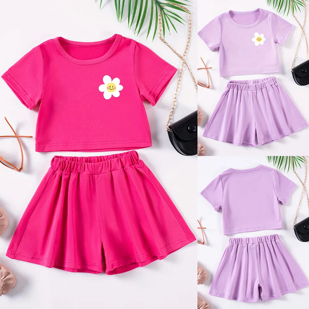 Conjunto Infantil Meninas Verão 2 Peças - Camiseta E Shorts Estampa Cavalo-Marinho