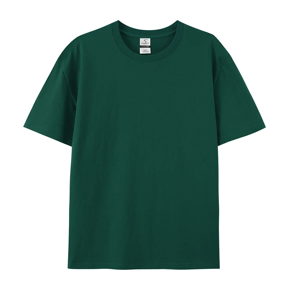 Free LOGO Women and men Custom Image T Shirts 100% Cotton 220g gsm Casual Short Sleeve T-Shirt Enterprise Team Cultural workwear image 8