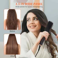 Hair Straightener Professional Ceramic Flat Iron Negative Ion Wide Plate Temperature Adjustable Straightening Iron 2