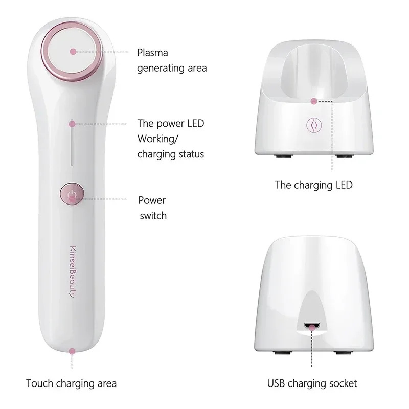 Facial Massager Plasma Facial Massager Blue Light Laser Ozone Treatment Device Scar Acne Removal Machine Anti Wrinkle Skin Care Beauty Device