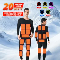 New 24 Areas Heated Underwear Suit Smart Phone APP Control Temperature USB Battery Powered Winter Thermal Outdoor Ski Jacket 1