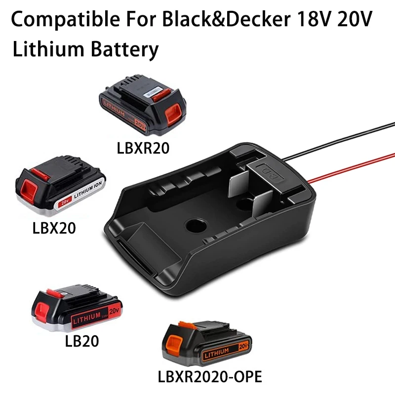 For Black & Decker 20V Battery Adapter Dock Connector for Power