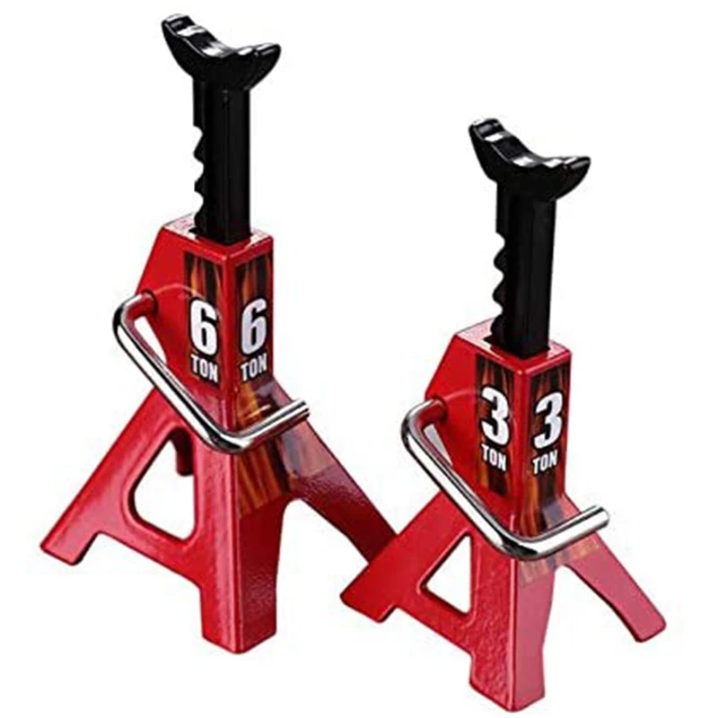 2 Pezzi Rc Cars Metal 3/6 Ton Scale Jack Stand Strumento Regolabile In Altezza (Giocattoli Modello),6 Ton E 3 Ton