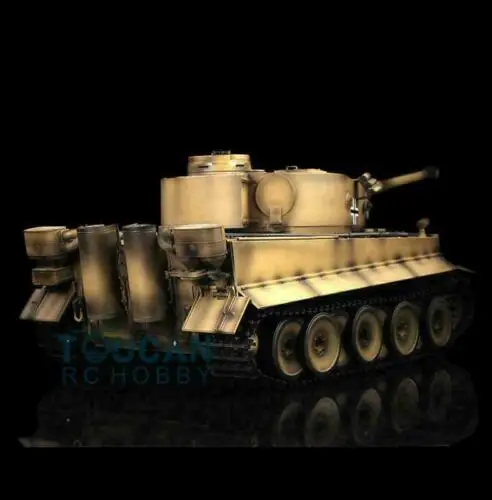 Adult Toys HENG LONG 1/16 Yellow 7.0 Plastic Tiger I RC Tank 3818 360 Turret Barrel Recoil Remote Control Car TH17262-SMT4 3