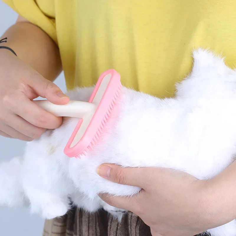 Pet Hair Brush Pet Grooming Clipper Dog Grooming Comb Silicone Small Pet Rabbit Comb Grooming Trimmer Fur Brush For Guinea Pig Chinchilla Cleaning Grooming Tool Accessoires Lapin