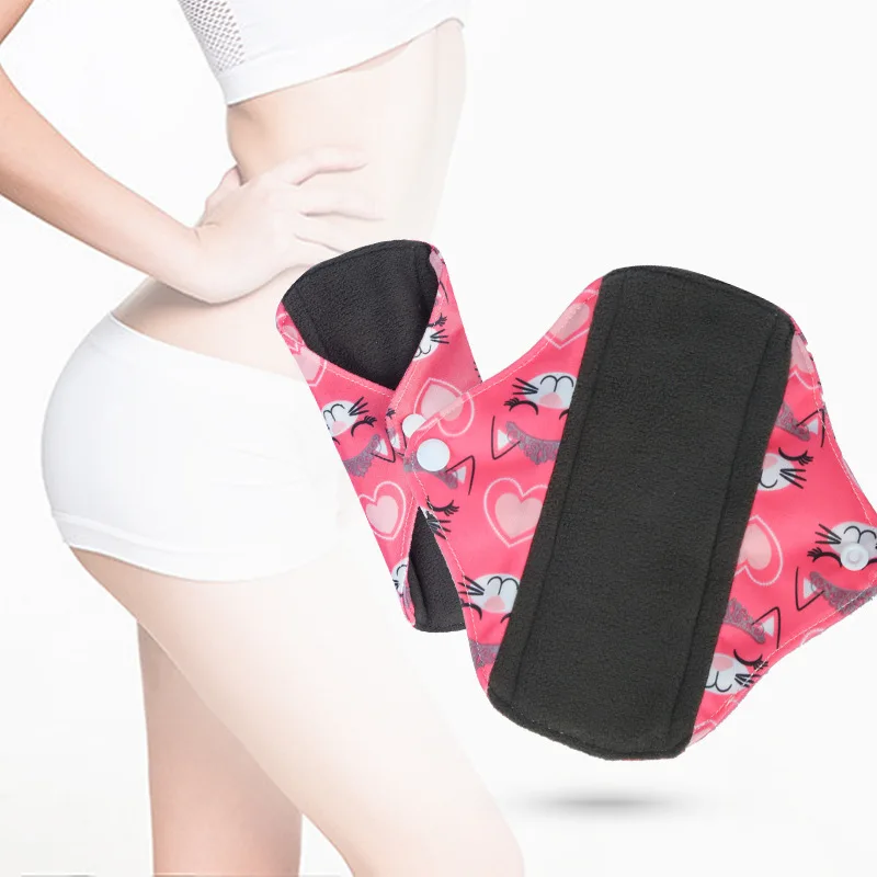 3PCS Gray Polar Fleece Washable Sanitary Pad 18*18cm Waterproof Breathable Menstrual Pad Women Reusable Day Mini Pantyliner
