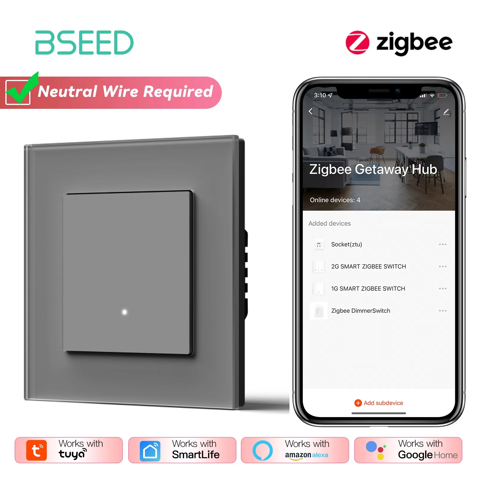1Gang Grey Zigbee