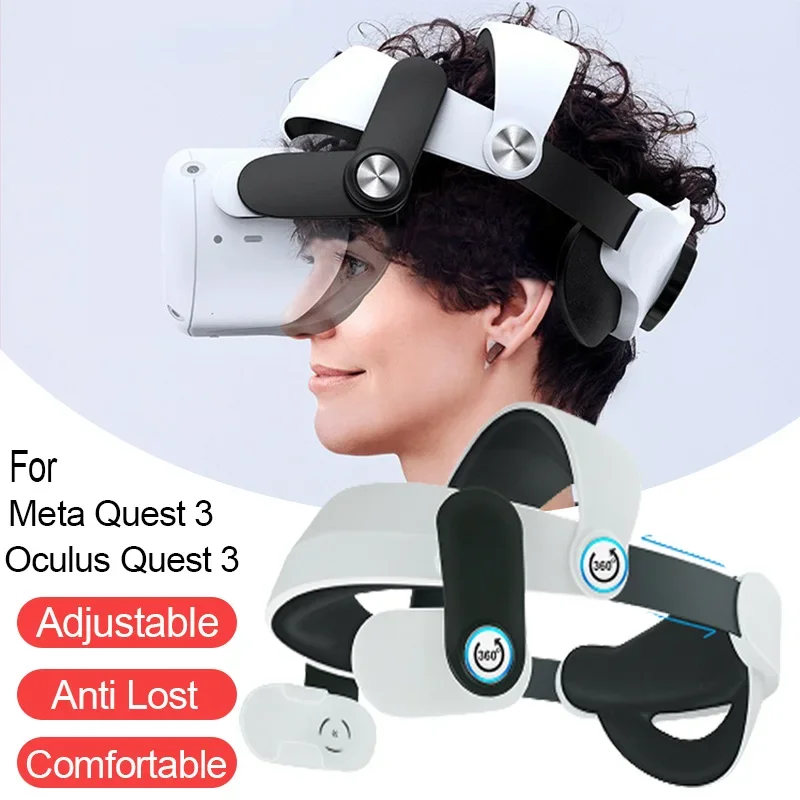 

Head Strap for Meta Quest 3 Oculus Quest3 Adjustable Comfortable Replacement Head Band Ergonomic Headwear VR Accessories