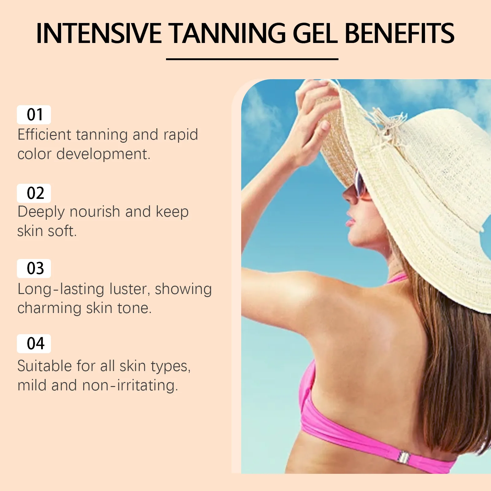 Intensive Bronzing Gel Turning Black Long Lasting Brown Relieving Dryness Summer Beach Sunbeds Moisturizing Carrot Tanning Gel