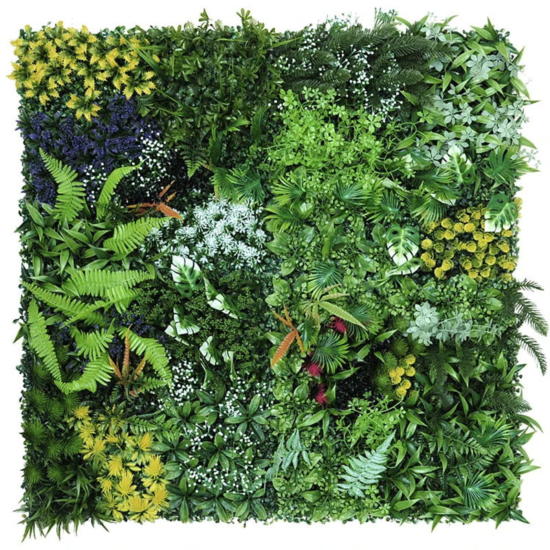 

50*50cm Large Artificial Lawn Grass Backdrop Fake Wall Hanging Plants Plastic Tree Leafs For Home Garden Wedding Party DIY Decor