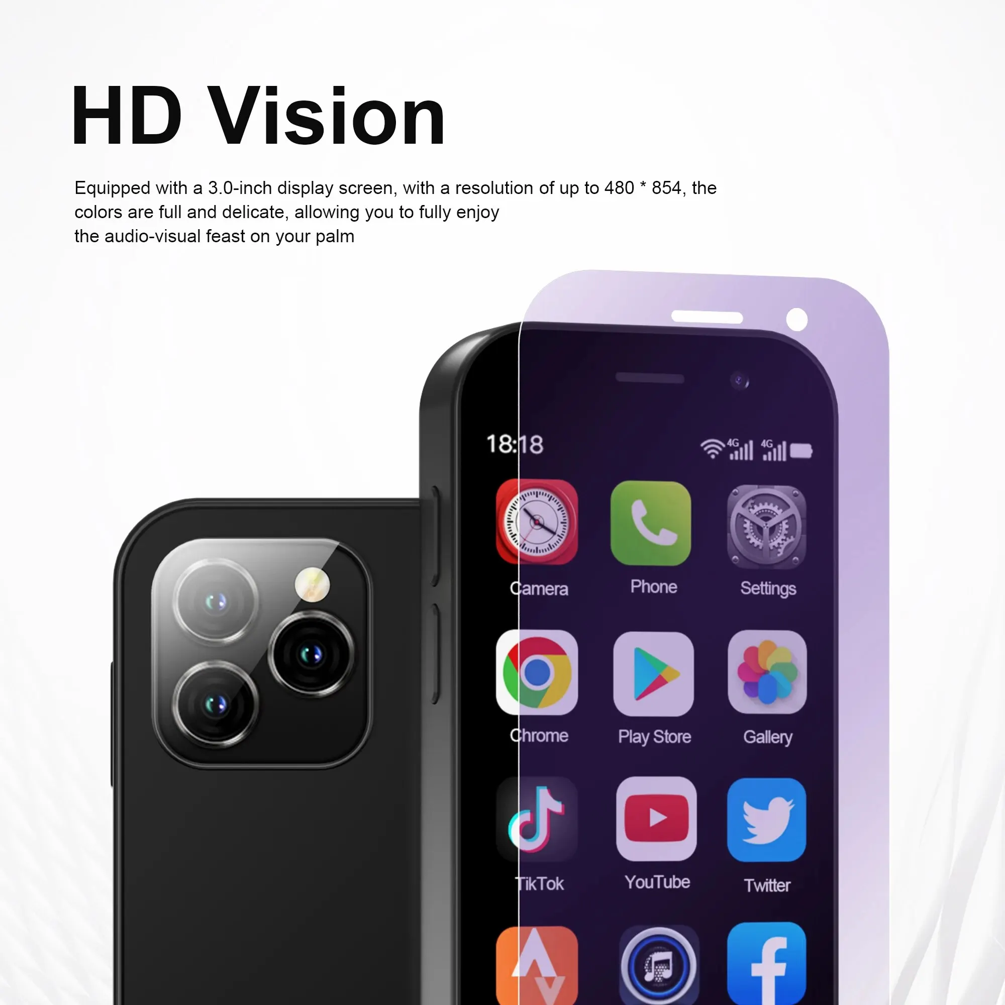 SERVO KING8000 4G Cellular Network Mini Smartphone Android 10.0 2GB+16GB 3" Display 5MP Camera Dual SIM With Play Store WhatsAPP 6