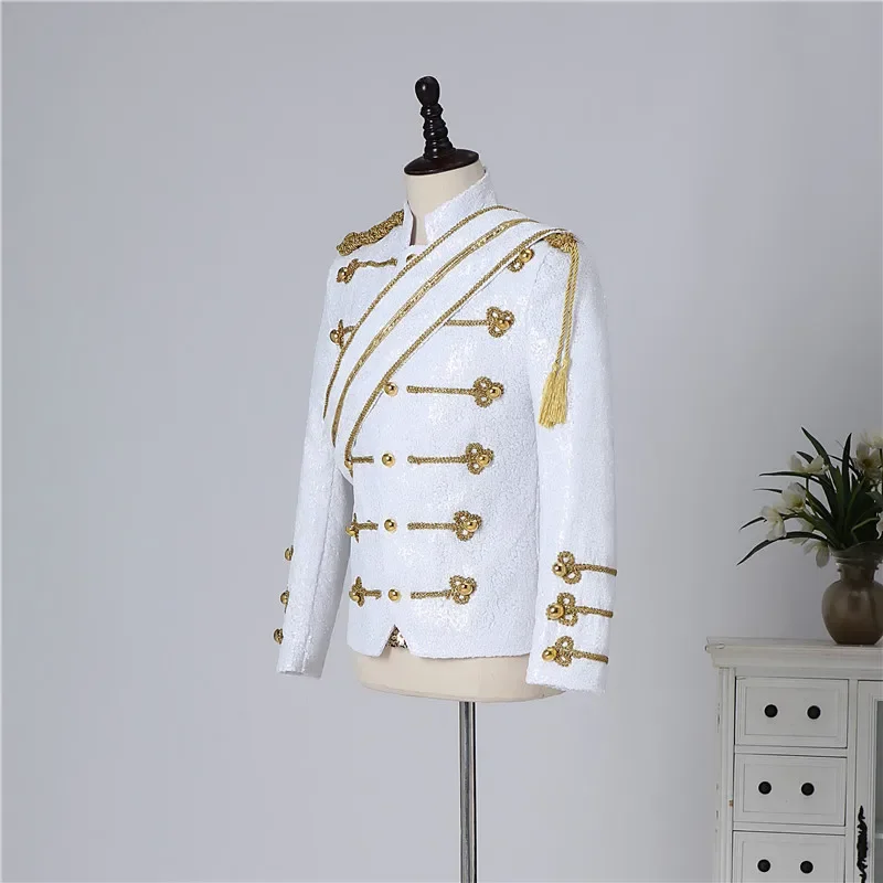 New Michael men clothing fashion slim MJ Michael Jackson coat dance Sequins suit jacket stage singer costumes coaplay costum#1#W