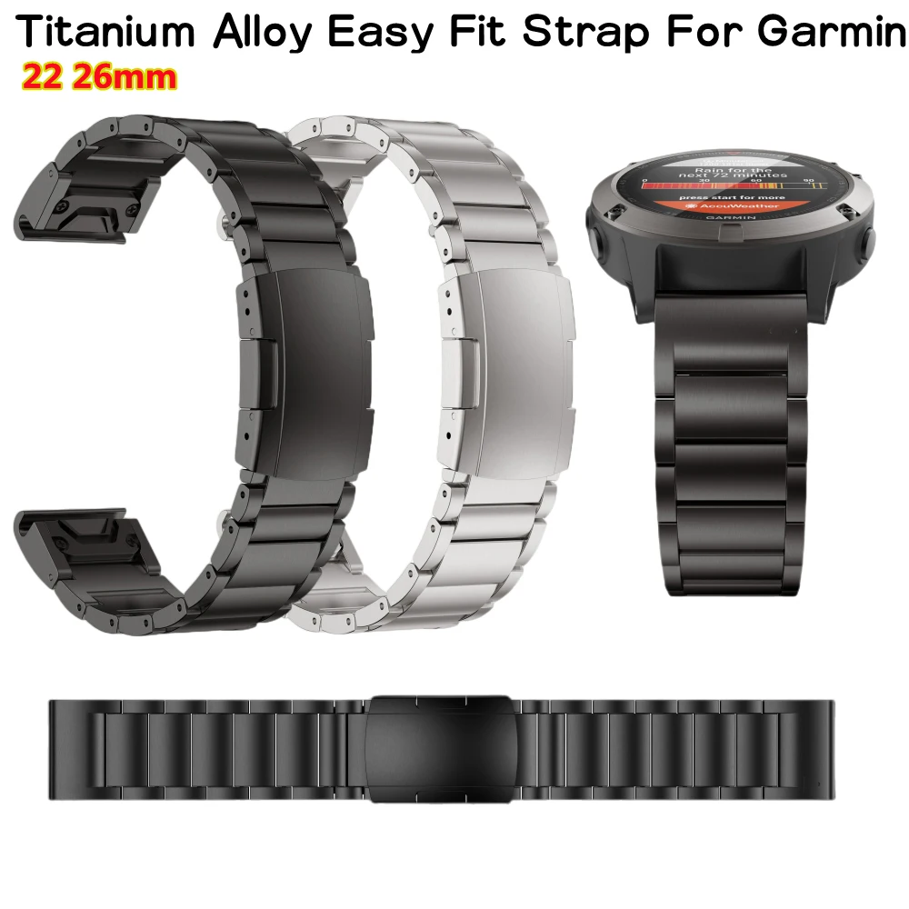 22MM 26MM Titanium Alloy Easy Fit Strap Bracelet For Garmin  Fenix5/5X/5XPlus/6/6X Metal Wristband For Instinct1/2/955 Watch Band -  AliExpress