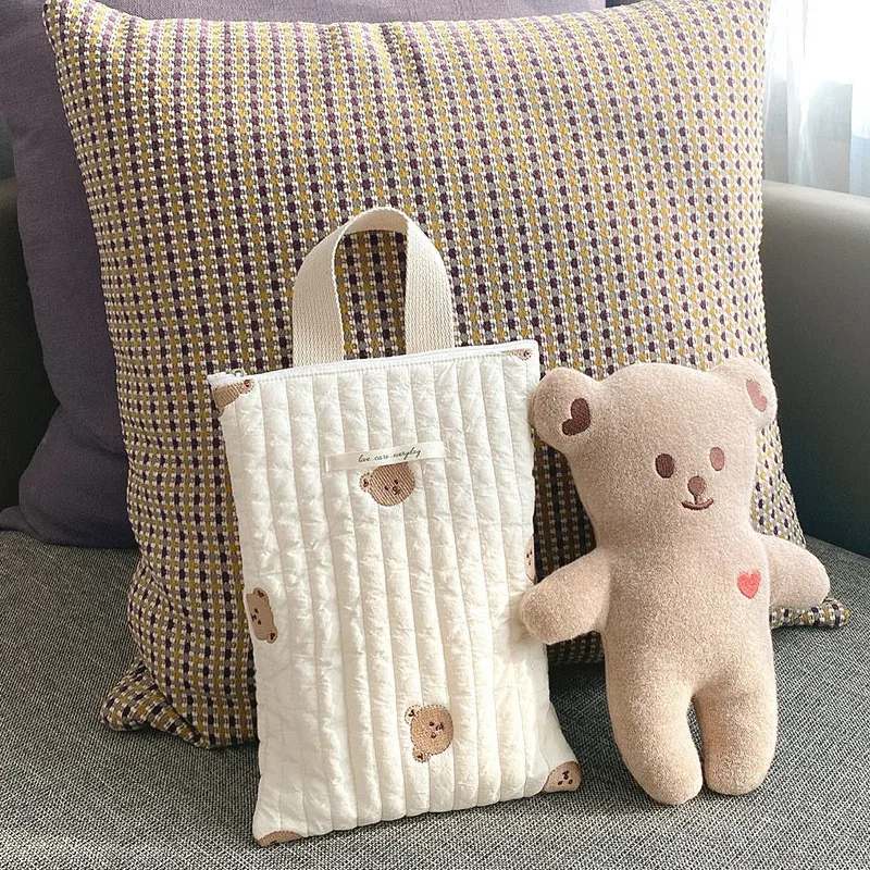 귀여운 곰 모양 퀼트 기저귀 가방,  물건 정리 미니 핸드백, 캐디 보관 가방, ..
