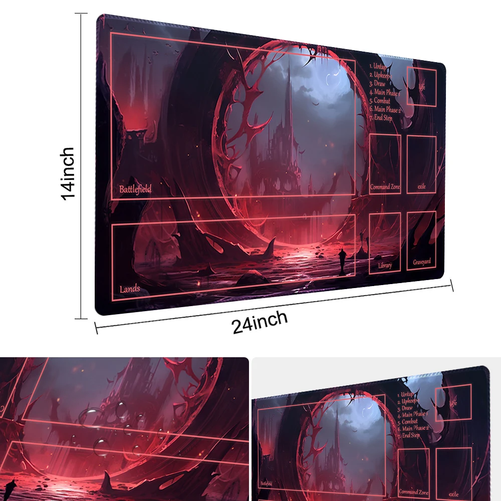 Ominous circle-Board Game TCG Playmat Table Mat Game Size 60X35 CM Mousepad Compatible for MTG CCG