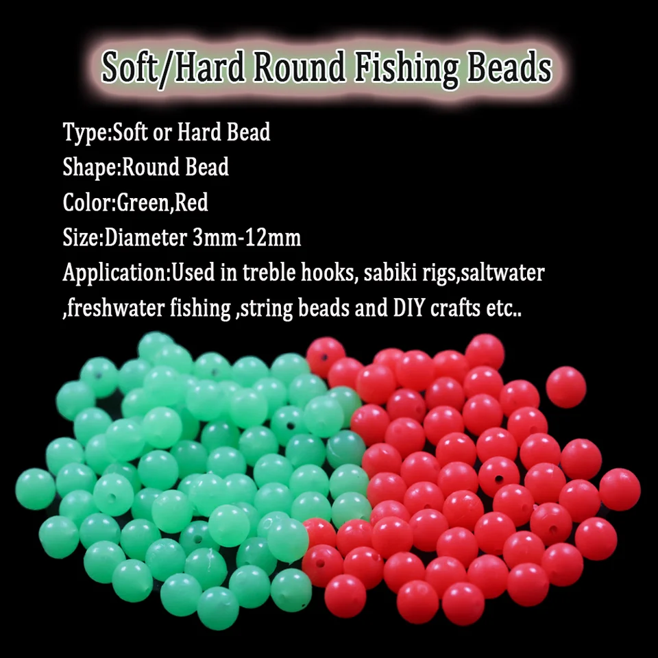 MZY1188 100Pcs 5mm Perline per la Pesca, Perle Luminose