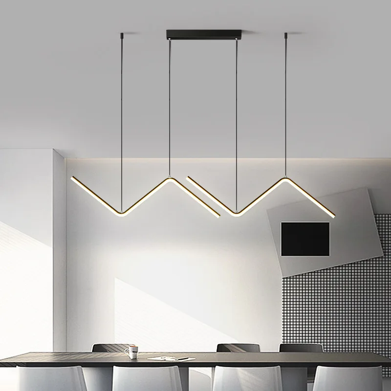 Aluminum Dining Pendant Lamp Modern Minimalist Restaurant Pendant Lamp Nordic Minimalist Line Creative Design Sense Pendant Lamp 4