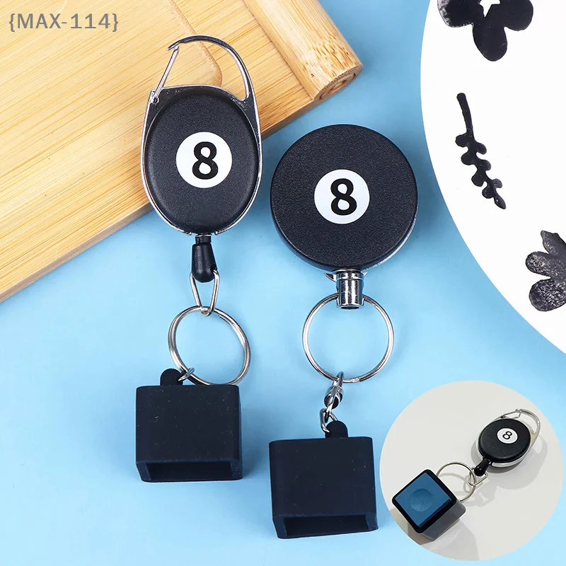 3-in-1 Retractable Pool Cue Chalk Holder | Black Telescoping Keychain ...