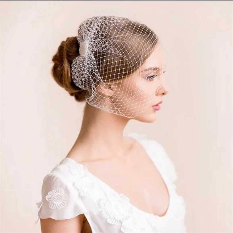 Bridal Birdcage Veil Wedding Party Head Dress Elegant Face Wedding Veil for Woman Blusher Veils Fascinators Hair Accesories bridal veil