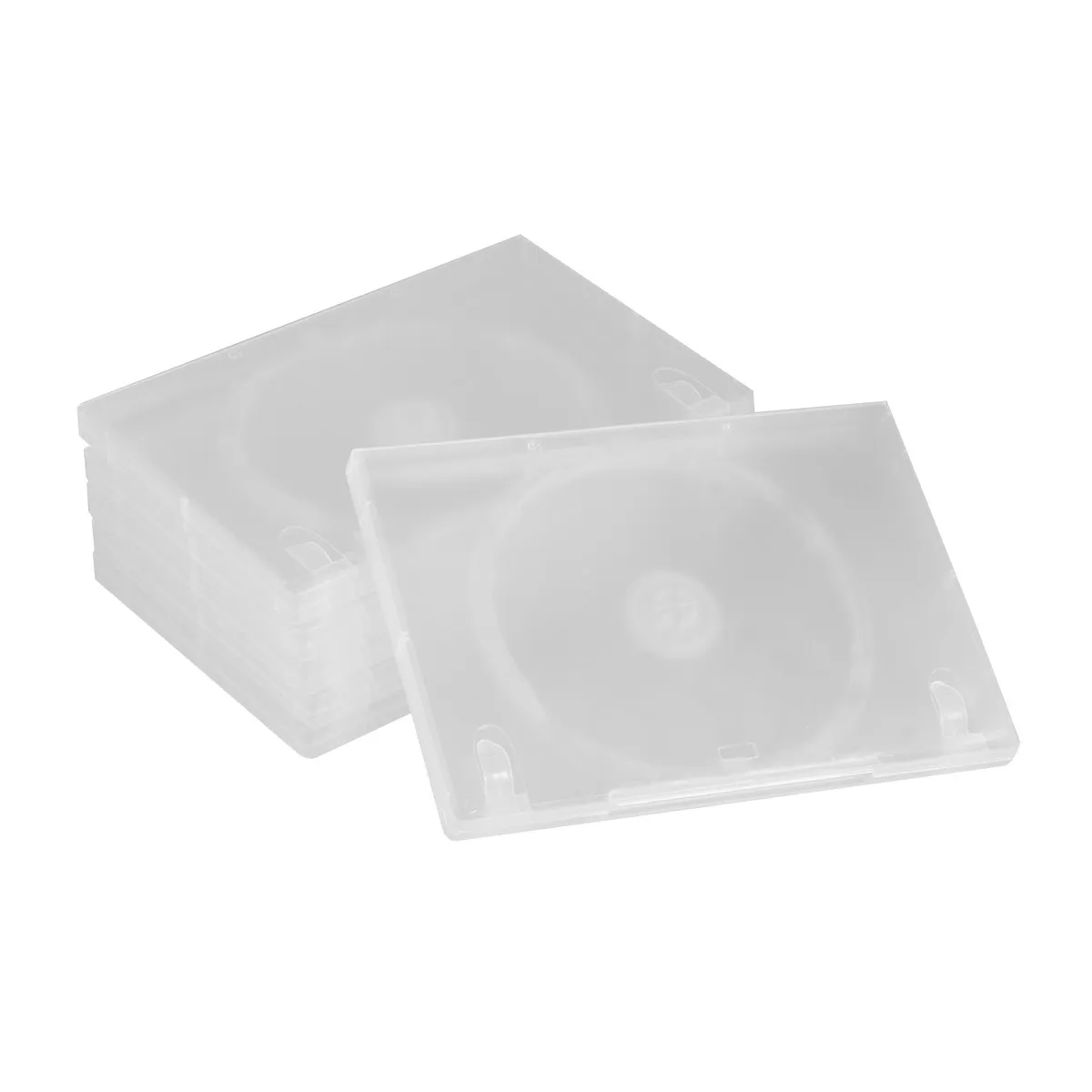 6Pcs Cd 상자 투명 컴팩트 Cd 보관 홀더 간편한 라벨링 별도의 디스크 칸막이 음악 영화 애호가를 위한 완벽한 선물 미디어