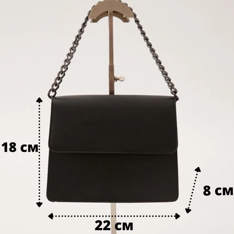 High Quality Fashion Thick Chain Female Shoulder Bag Solid Color Women PU Leather Crossbody Bag Underarm Bag