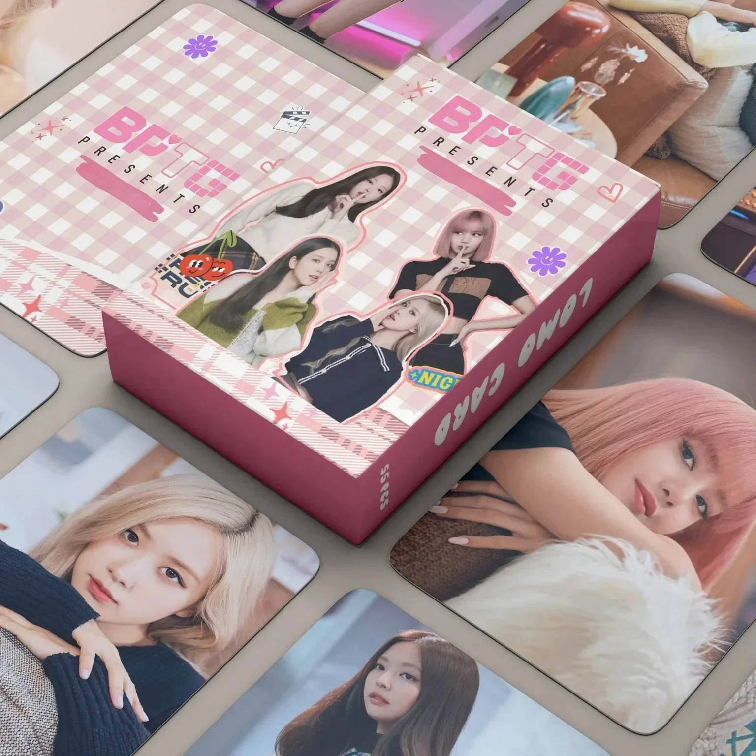 

55Pcs/ Kpop Set For Collectible LOMO Card Black and Pink Album BORN PINK Photocards JISOO JENNIE LISA ROSE Set Fan Collection