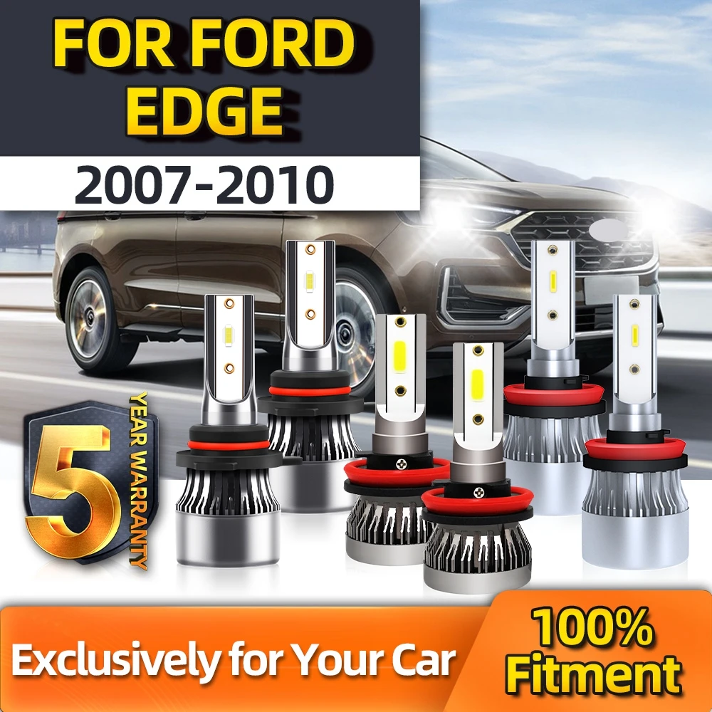 

Crossfox Headlight Bulbs Combo LED Headlight High 9005 Low H11 Fog Light H11 20000LM 6500K For Ford Edge 2007 2008 2009 2010