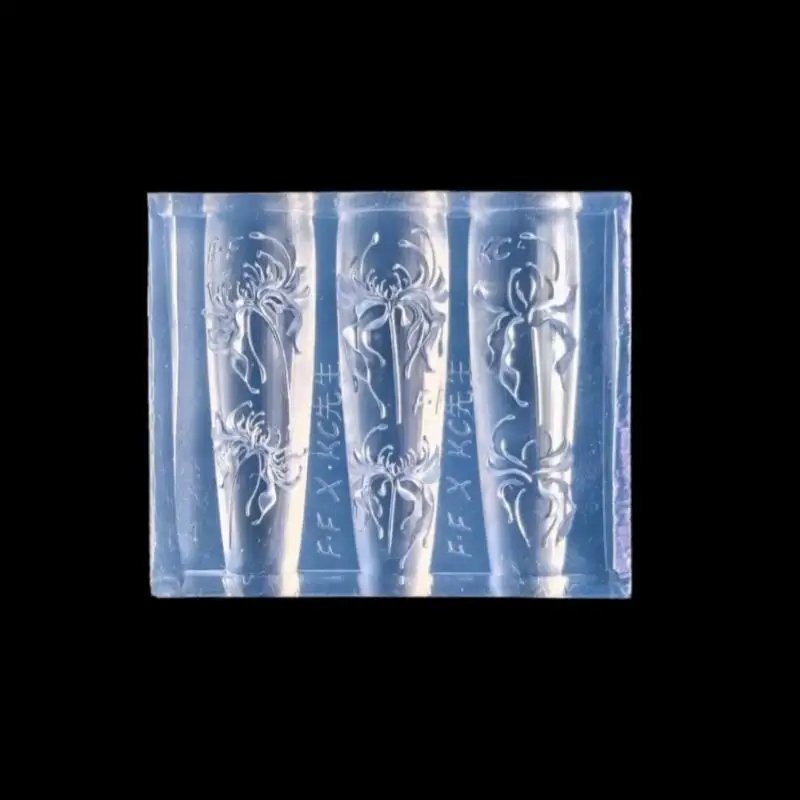 【AD】3D Lycoris Radiata 꽃 실리콘 네일 아트 몰드 투명 매니큐어 조각 몰드 DIY 레드 릴리 꽃 패턴 몰드