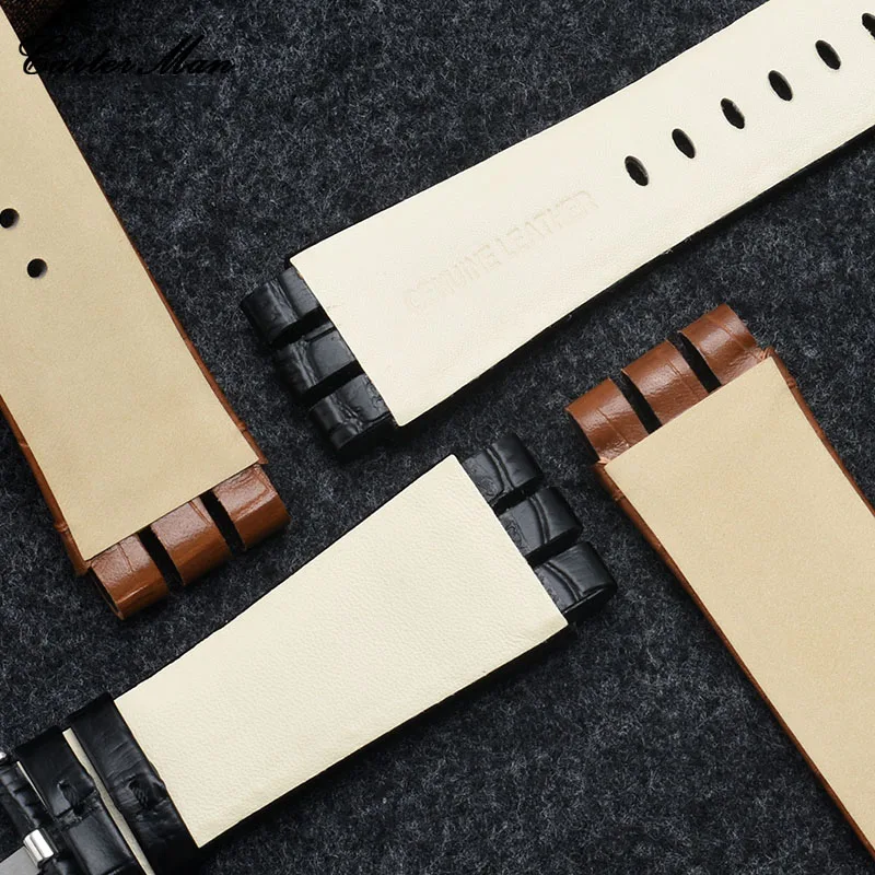 Genuine Leather Watch Band for Swatch Yos440 449 401 447 Waterproof Sweat-Proof Soft Comfortable Watch Strap Accessories 23mm