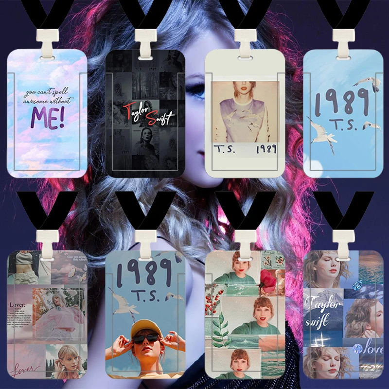 

Taylor Swift Cute Lanyard Card Holder Student Printed Id Card Protective Cover Creative Work Card Storage Cover Key Chain Gift