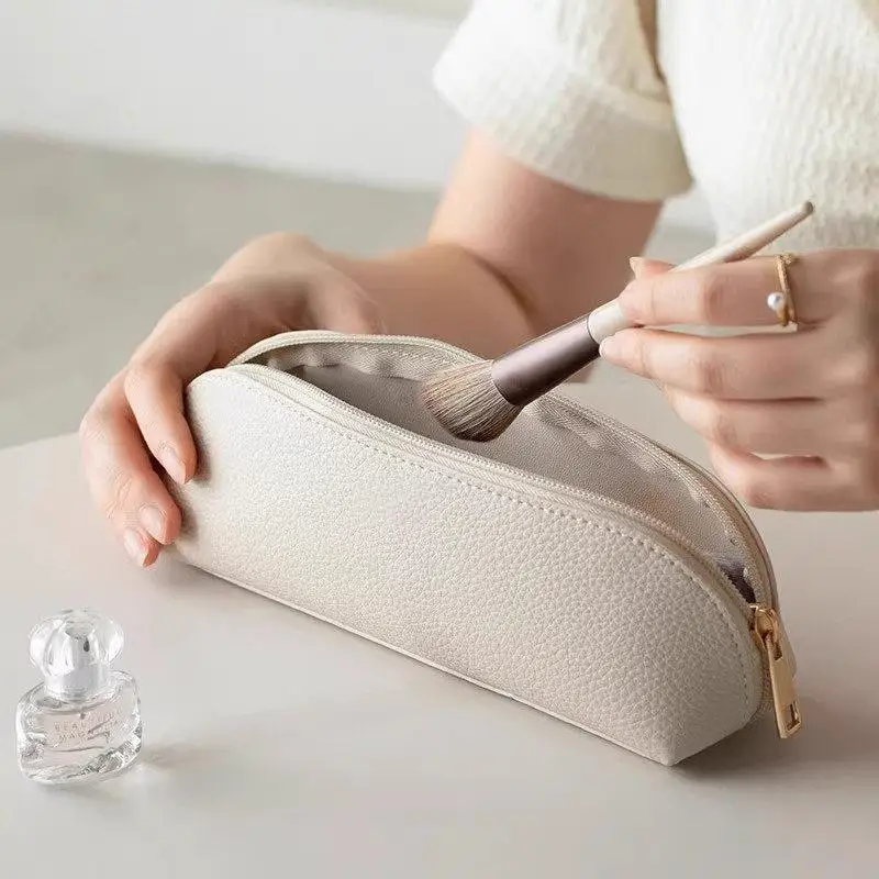Premium PU Leather Pencil Pouch with Waterproof Finish and Metal Zipper