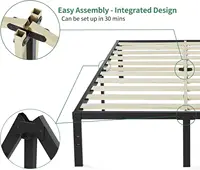 DDPNKL Metal Bed Frame 16 Inch, Heavy Duty Bed Frame with Wooden Slats, 16 Inch Mattress Foundation/No Box Spring Needed 2