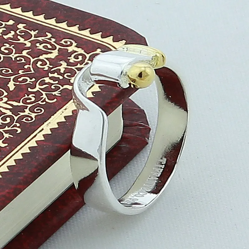 Anelli con perline in argento sterling 925 e oro per uomo e donna, anello alla moda, fede nuziale, gioielli con ciondoli, accessori. - immagine 4