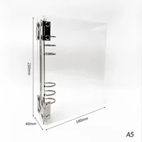 A5 Acrylic Transparent Photo Card Binder, DIY Detachable Binder, Loose-leaf Photo Album, 6 Hole Acrylic Album Kpop Binder 6