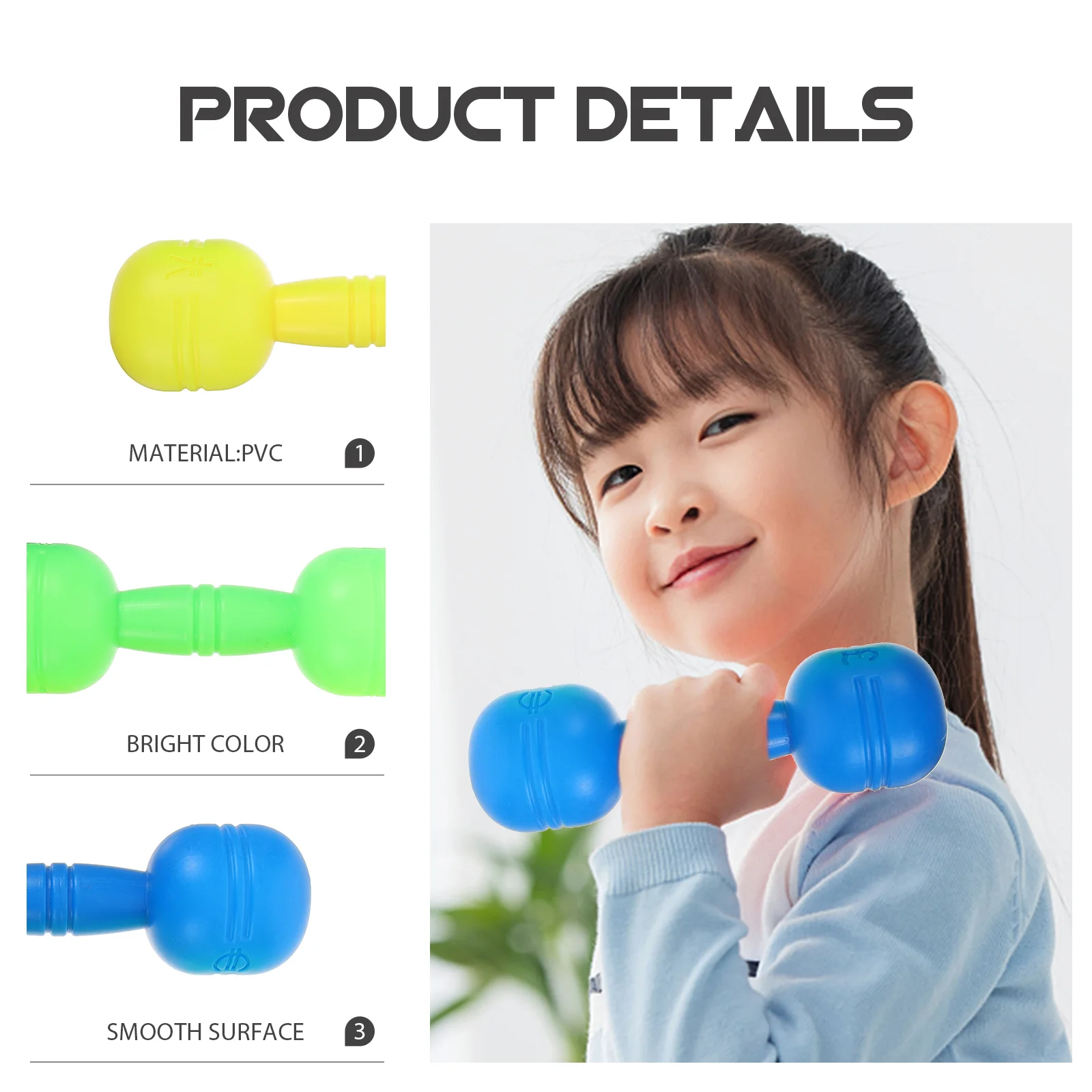 어린이 무게추 세트, 어린이 덤벨 장난감, 플라스틱 핸드 덤벨, 가정 체육관 운동 바벨, 어린이 운동 장비