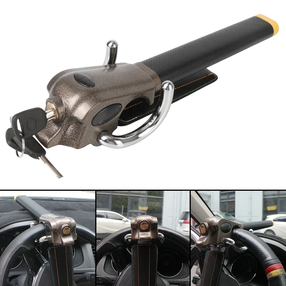 Car Steering Wheel Anti-Theft Lock Protection T-Locks Automobile Steering Lock Foldable Security Car Locks Accessories steering wheel lock