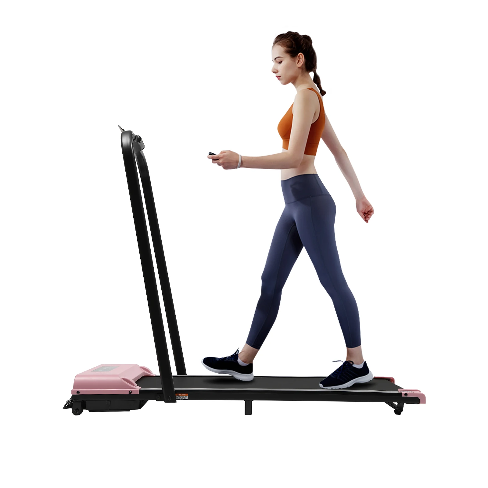 2 in 1 Folding Treadmill Under Desk Electric Treadmill with Remote Control and LED Display Walking Jogging for Home Office